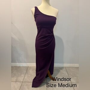 Windsor Deep Purple One-Shoulder Dress